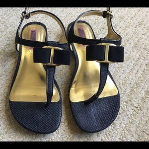 Isaac Mizrahi black linen flats. Worn once.